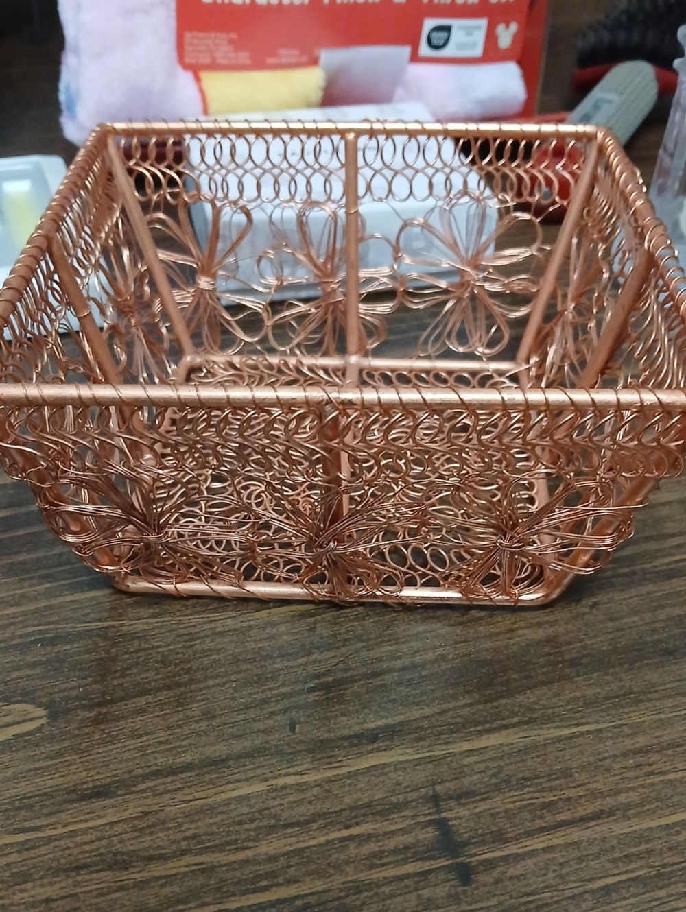 Copper Floral Wire Basket - Home Accents